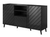 Commode Charlotte 143 (Noir + Noir brillant)