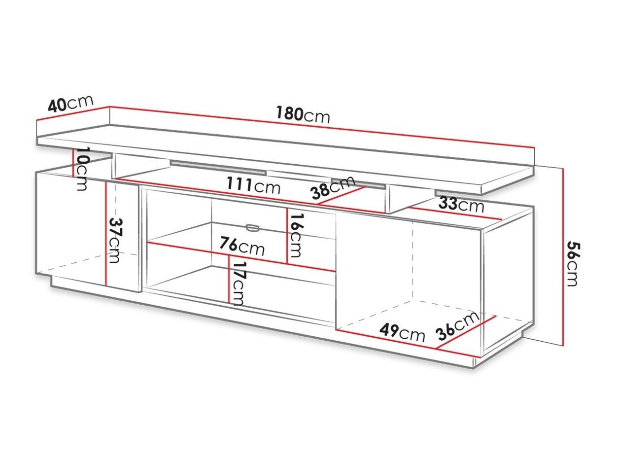 Meuble TV Figura (Blanc + Blanc brillant)