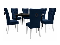 Salle à manger complète Racine 144 (Blanc + Magic Velvet 2216)