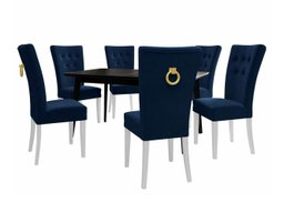 Salle à manger complète Racine 144 (Blanc + Magic Velvet 2216)