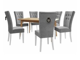 Salle à manger complète Racine 144 (Blanc + Magic Velvet 2217)