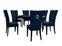 Salle à manger complète Racine 144 (Noir + Magic Velvet 2216)