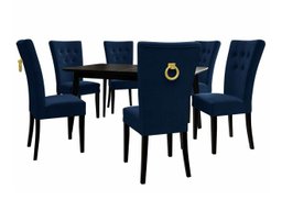 Salle à manger complète Racine 144 (Noir + Magic Velvet 2216)