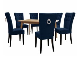 Salle à manger complète Racine 144 (Noir + Magic Velvet 2216)