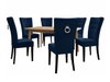 Salle à manger complète Racine 144 (Noir + Magic Velvet 2216)
