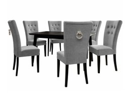 Salle à manger complète Racine 144 (Noir + Magic Velvet 2217)