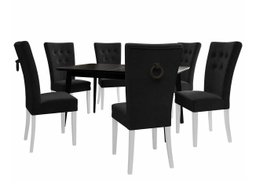 Salle à manger complète Racine 144 (Blanc + Magic Velvet 2219)