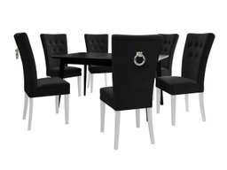 Salle à manger complète Racine 144 (Blanc + Magic Velvet 2219)