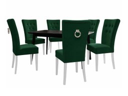 Salle à manger complète Racine 144 (Blanc + Magic Velvet 2225)