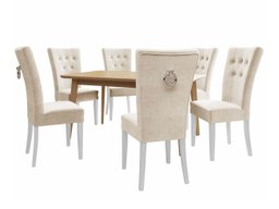 Salle à manger complète Racine 144 (Blanc + Magic Velvet 2250)