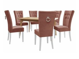 Salle à manger complète Racine 144 (Blanc + Magic Velvet 2258)