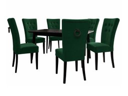 Salle à manger complète Racine 144 (Noir + Magic Velvet 2225)