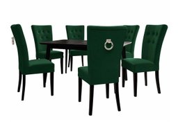 Salle à manger complète Racine 144 (Noir + Magic Velvet 2225)