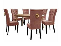 Salle à manger complète Racine 144 (Noir + Magic Velvet 2258)