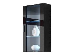 Armoire murale Tornola 103 (Noir + Noir brillant)