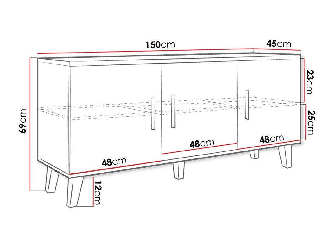 Meuble TV Larfloi 106 (Chêne wotan + Noir)
