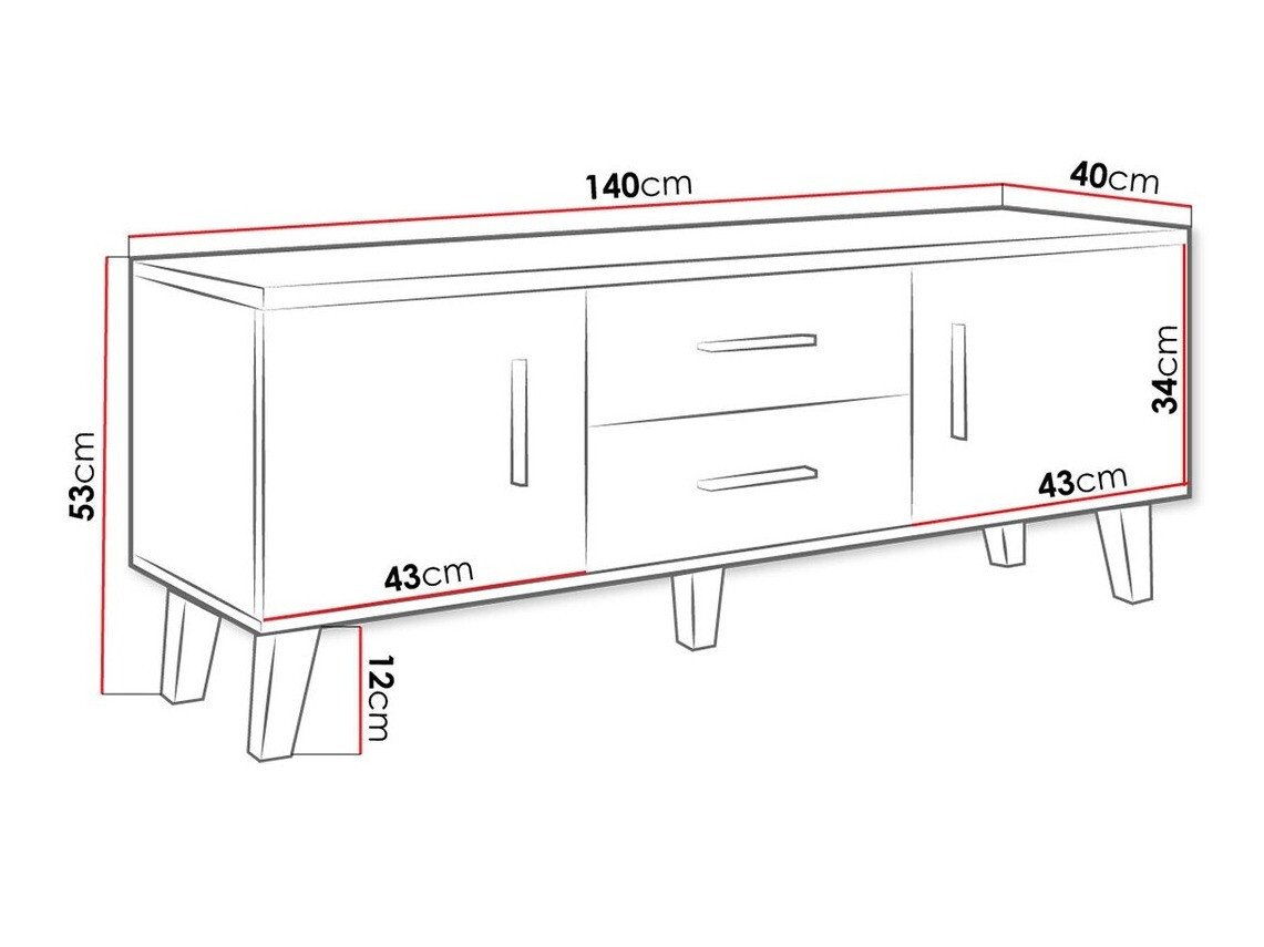 Meuble TV Larfloi 103 (Blanc + Sonoma chêne)