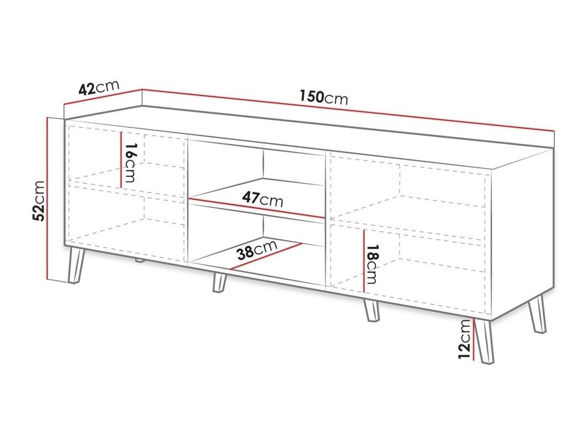 Meuble TV Charlotte 144 (Graphite + Graphite brillant)