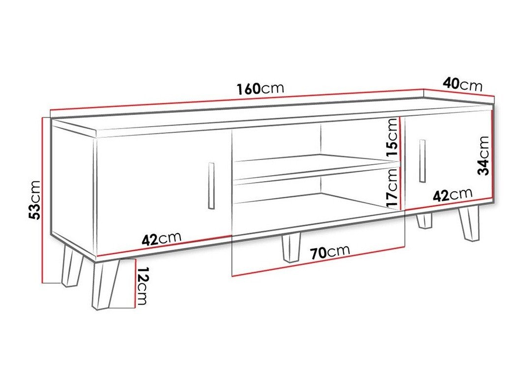 Meuble TV Larfloi 108 (Blanc + Sonoma chêne)
