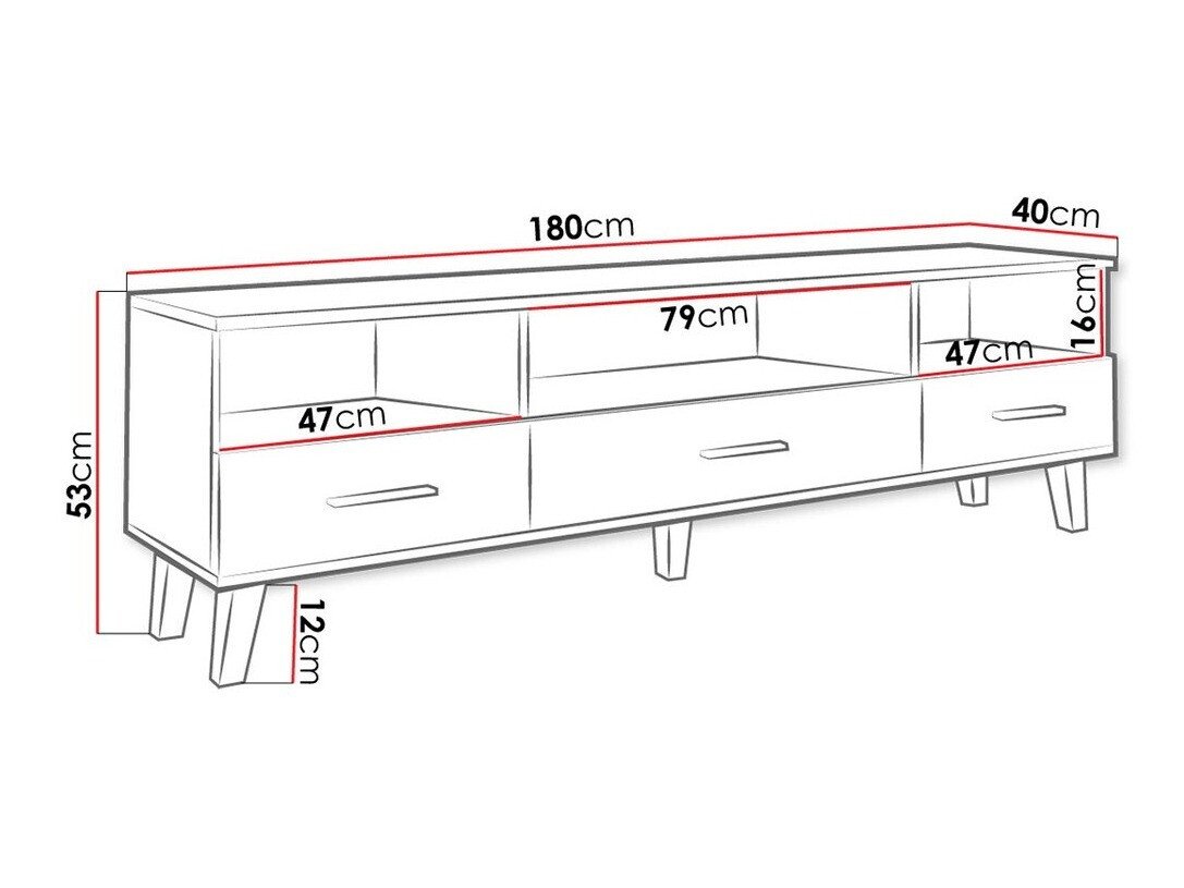 Meuble TV Larfloi 109 (Blanc + Sonoma chêne)