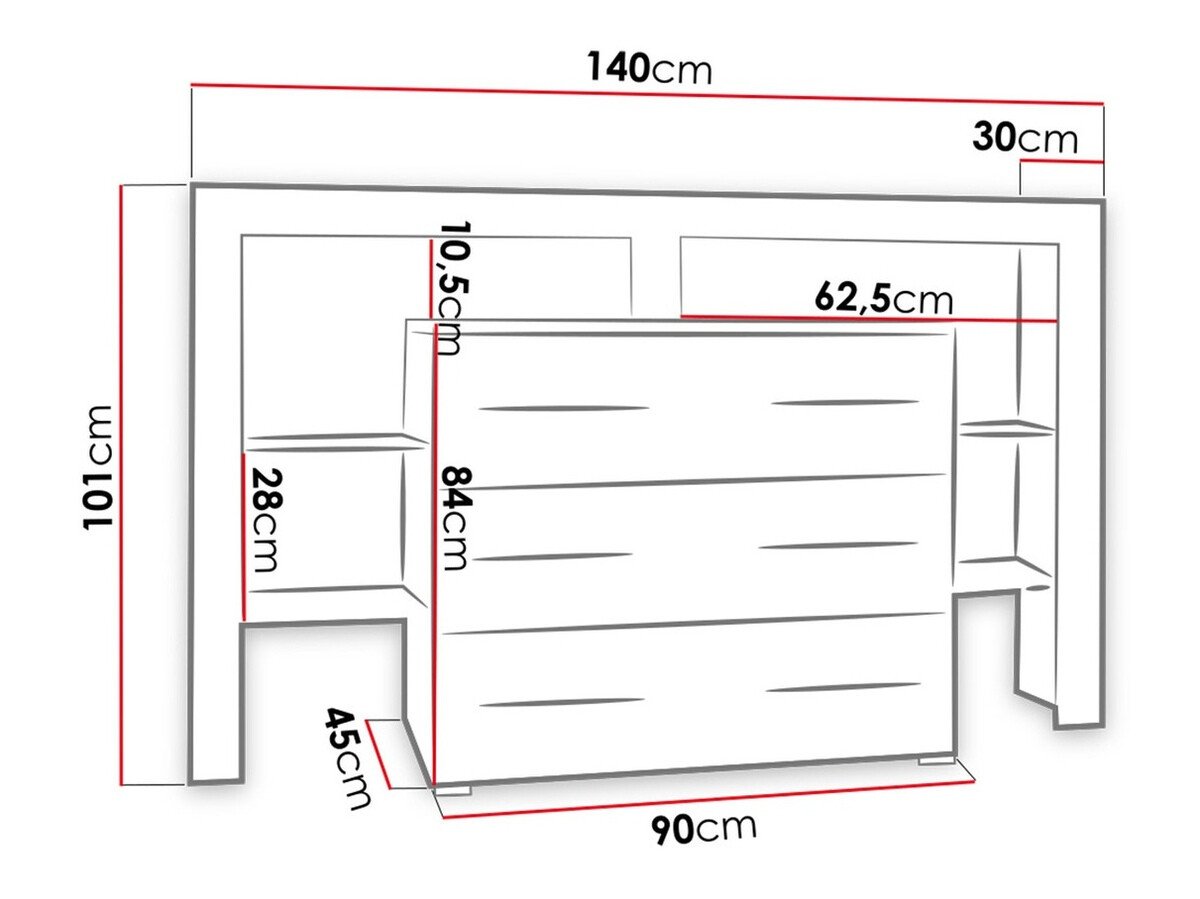 Commode Aestas I (Blanc + Blanc brillant)
