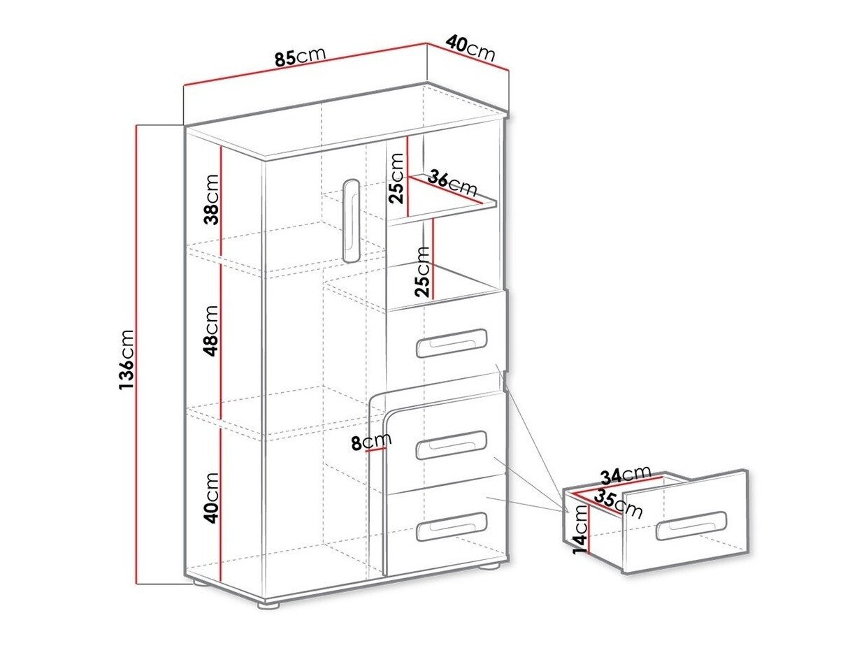Commode Aviseve 101 (Anthracite + Blanc)