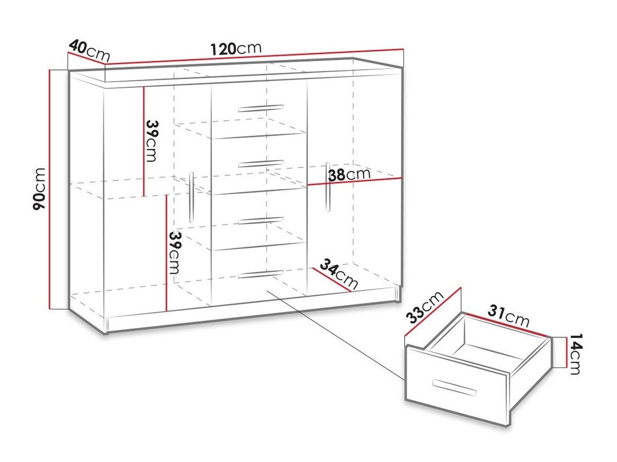 Commode Catromi 100 (Chêne Artisan)