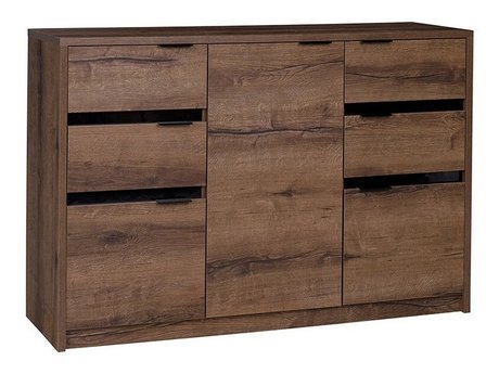 Commode Fivelbo 101 (Chêne du Monastery + Noir brillant)