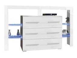 Commode Nashville 108 (Blanc + Blanc brillant)