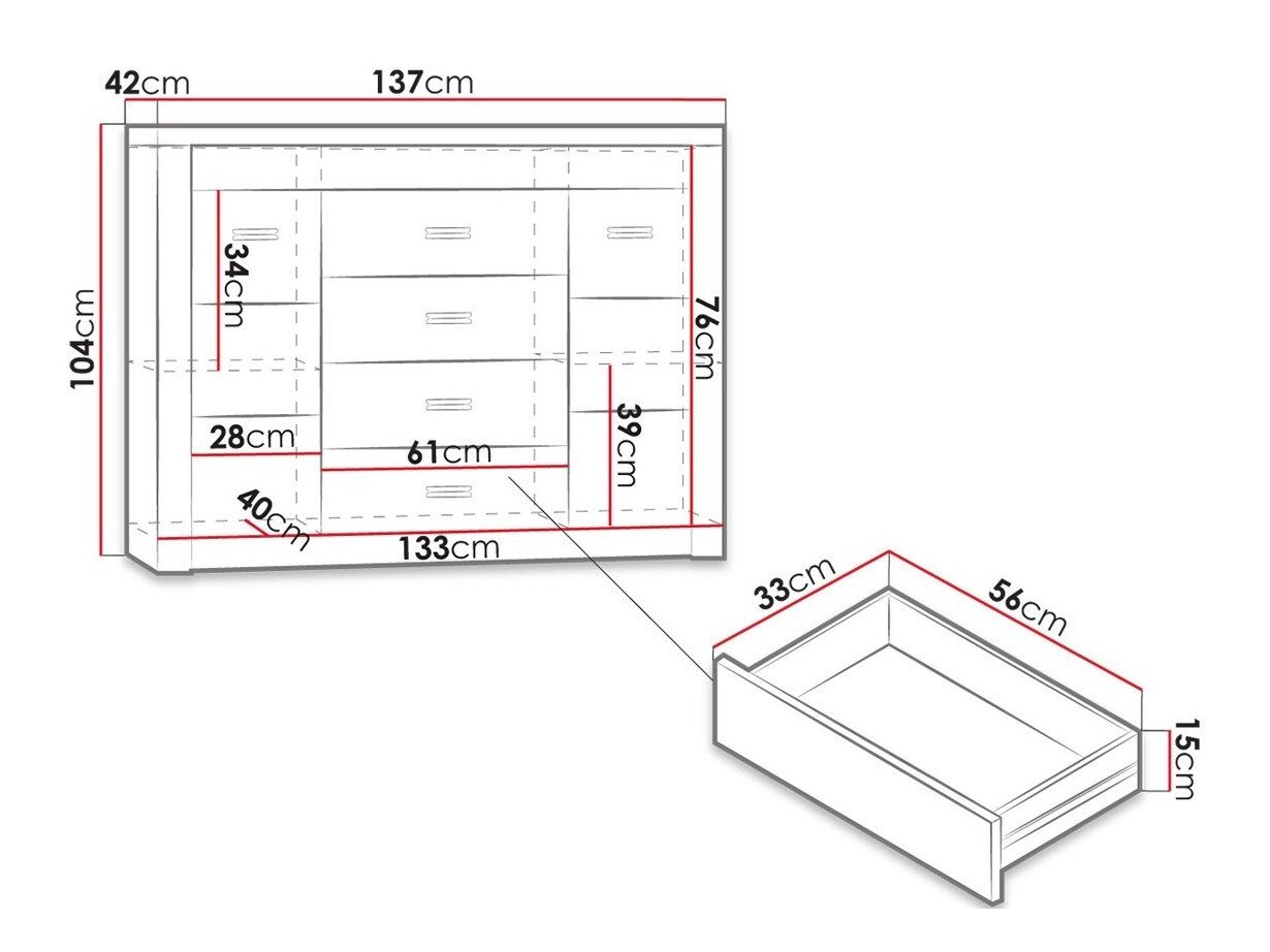 Commode Serfeno 104 (Chêne sombre)