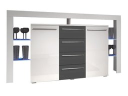 Commode Aestas (Blanc + Gris brillant)