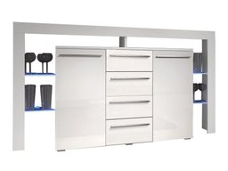 Commode Nashville 106 (Blanc + Blanc brillant)