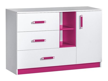 Commode Sorviru 101 (Blanc + Rose)