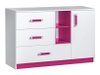 Commode Sorviru 101 (Blanc + Rose)
