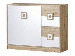 Commode Tolfere 100 (Chêne clair + Blanc)