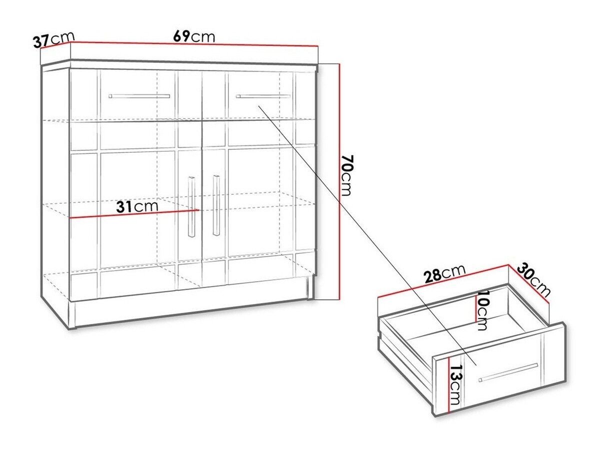 Commode Tucson 144 (Sonoma chêne + Graphite)