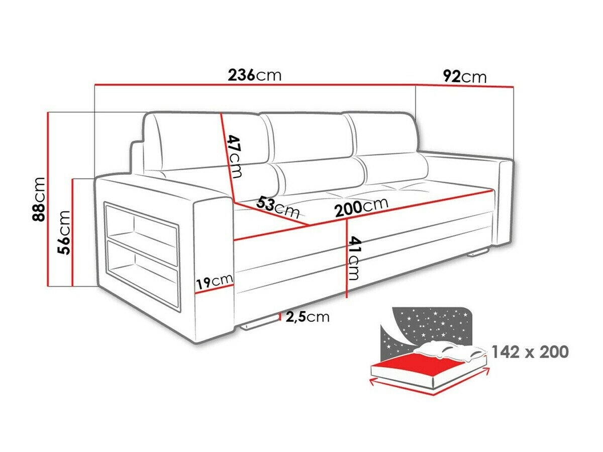 Canapé convertible Decatur 100 (Amor Velvet 4311)
