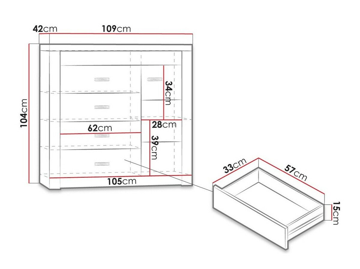 Commode Serfeno 115 (Frêne)