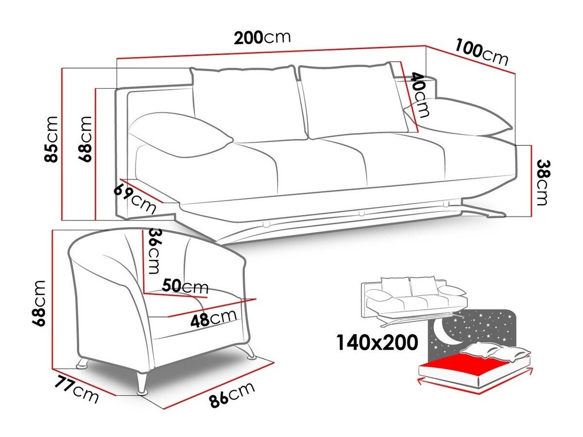 Ensemble de canapés Velum (Aura 01)