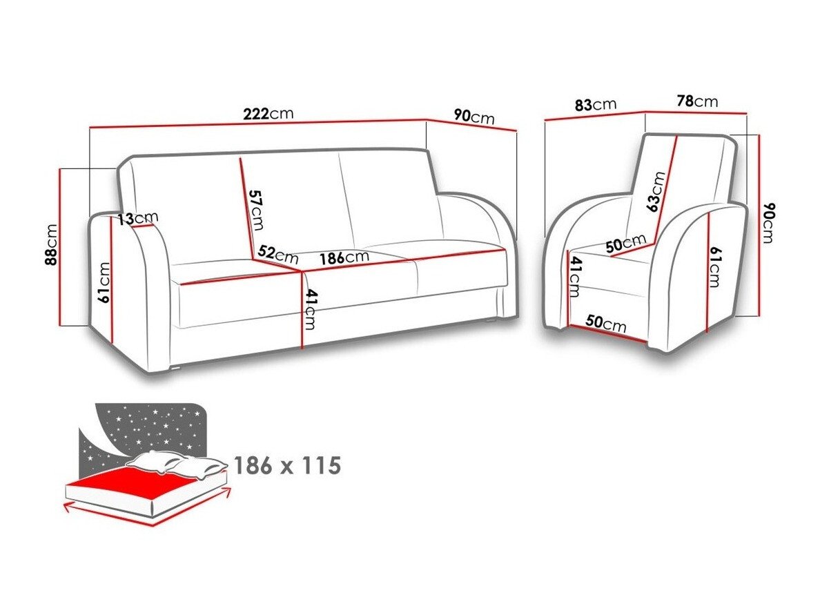 Ensemble de canapés Providence 173 (Soft 066 + Kreta 07)