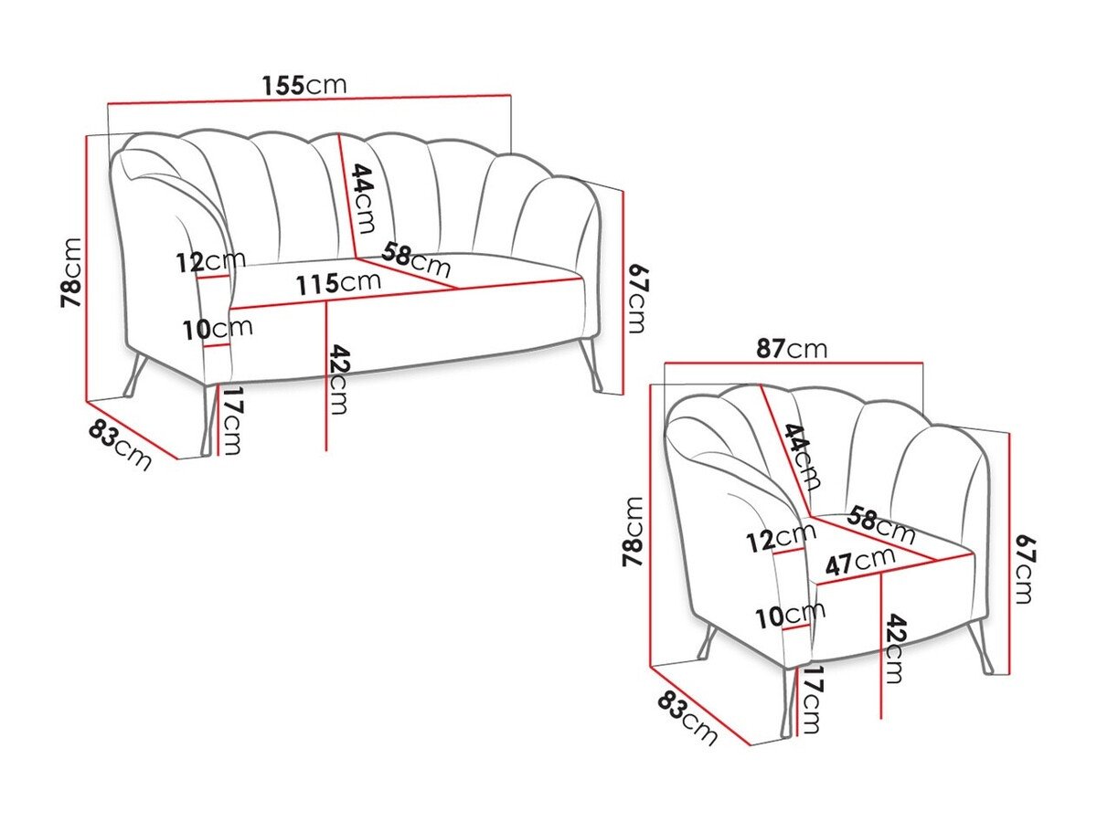 Ensemble de canapés Providence 152 (Eureka 2132)