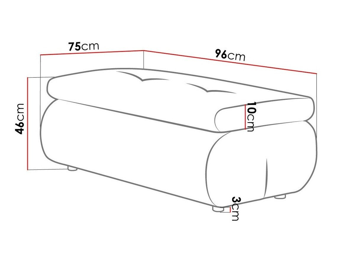 Banc rembourré Temple 115