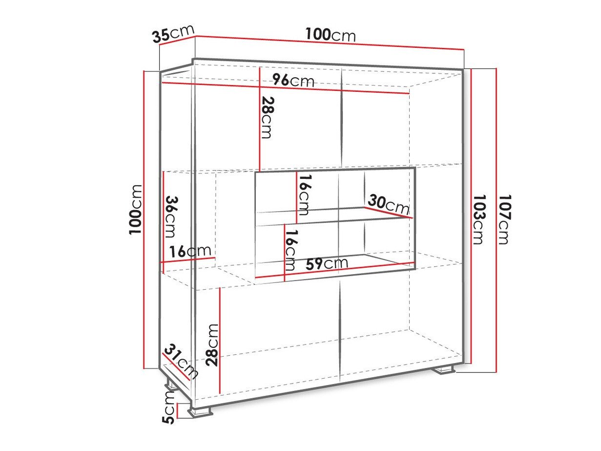 Buffet Tivdalu 100 (Chêne doré)