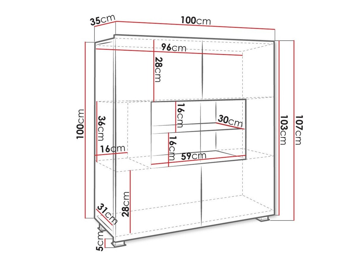 Buffet Tivdalu 100 (Chêne doré)