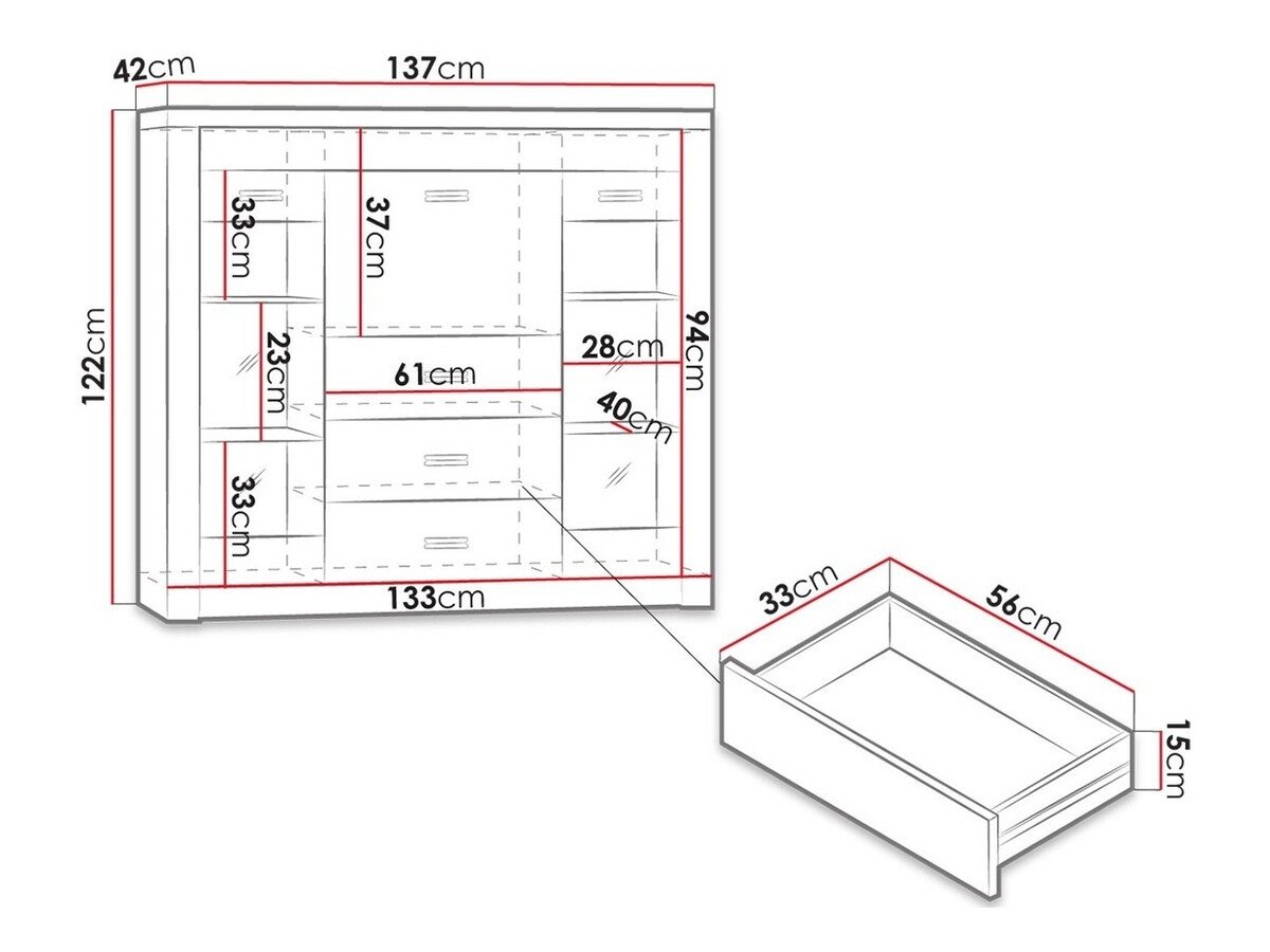 Commode Serfeno 105 (Artisanat blanc)