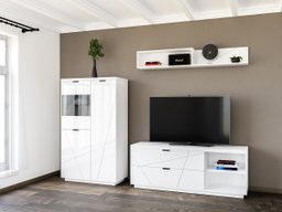 Ensemble de salon Fivale 111 (Blanc brillant + Blanc)