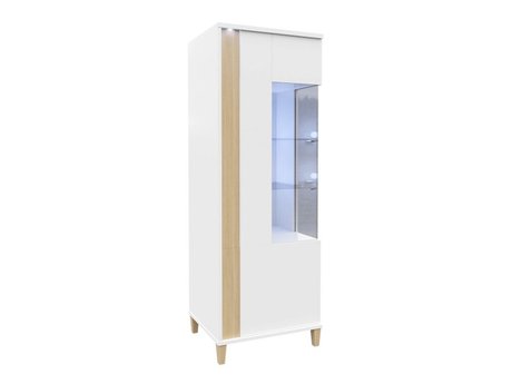 Étagère Livseri 109 (Blanc + Blanc brillant + Clair bois)