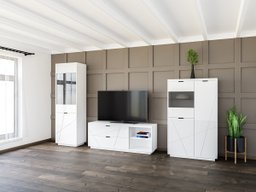 Ensemble de salon Fivale 112 (Blanc brillant + Blanc)