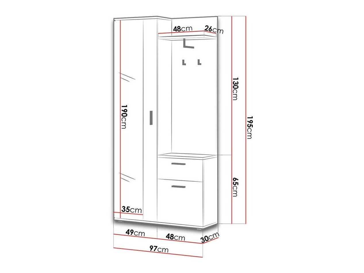 Meuble d'entrée Stanton 103 (Sonoma chêne + Blanc)