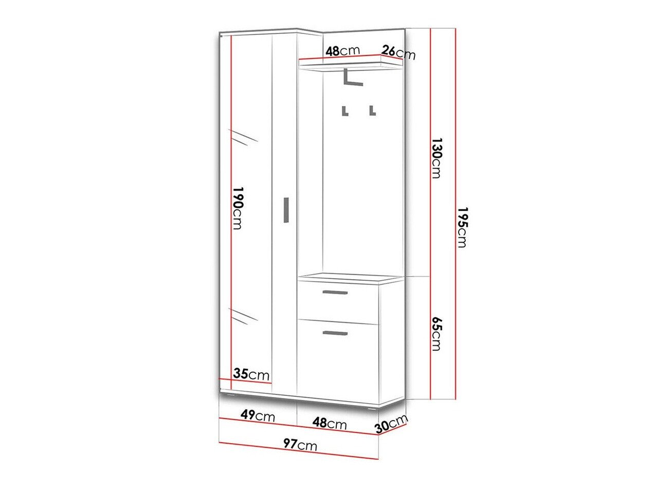 Meuble d'entrée Stanton 103 (Truffe + Blanc)
